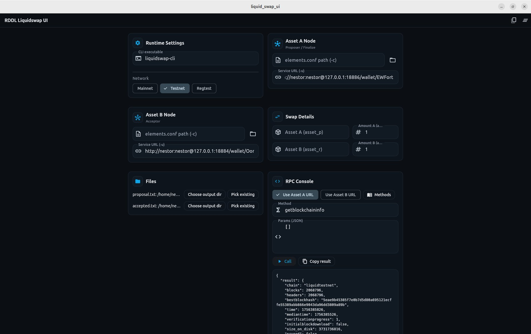 RDDL Liquidswap UI compact preview